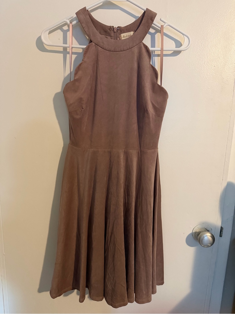 Altar'd State Taupe Halter Midi Dress